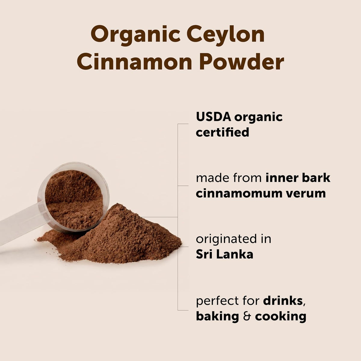 Micro Ingredients Organic Ceylon Cinnamon Powder, 8 oz | Sri Lanka Source | True Cinnamon for Spice & Seasoning | Great for Baking, Cooking, & Drinks | Additive Free, Non-GMO