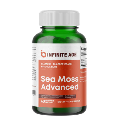 INFINITE AGE 1250mg Sea Moss Advanced Superfood Capsules, 60 Count - High-Potency, Vegan, Made in The USA - Irish Seamoss, Bladderwrack, Burdock Root - Overall Health, Immunity Support INFINITE AGEBuy Supplements Australia