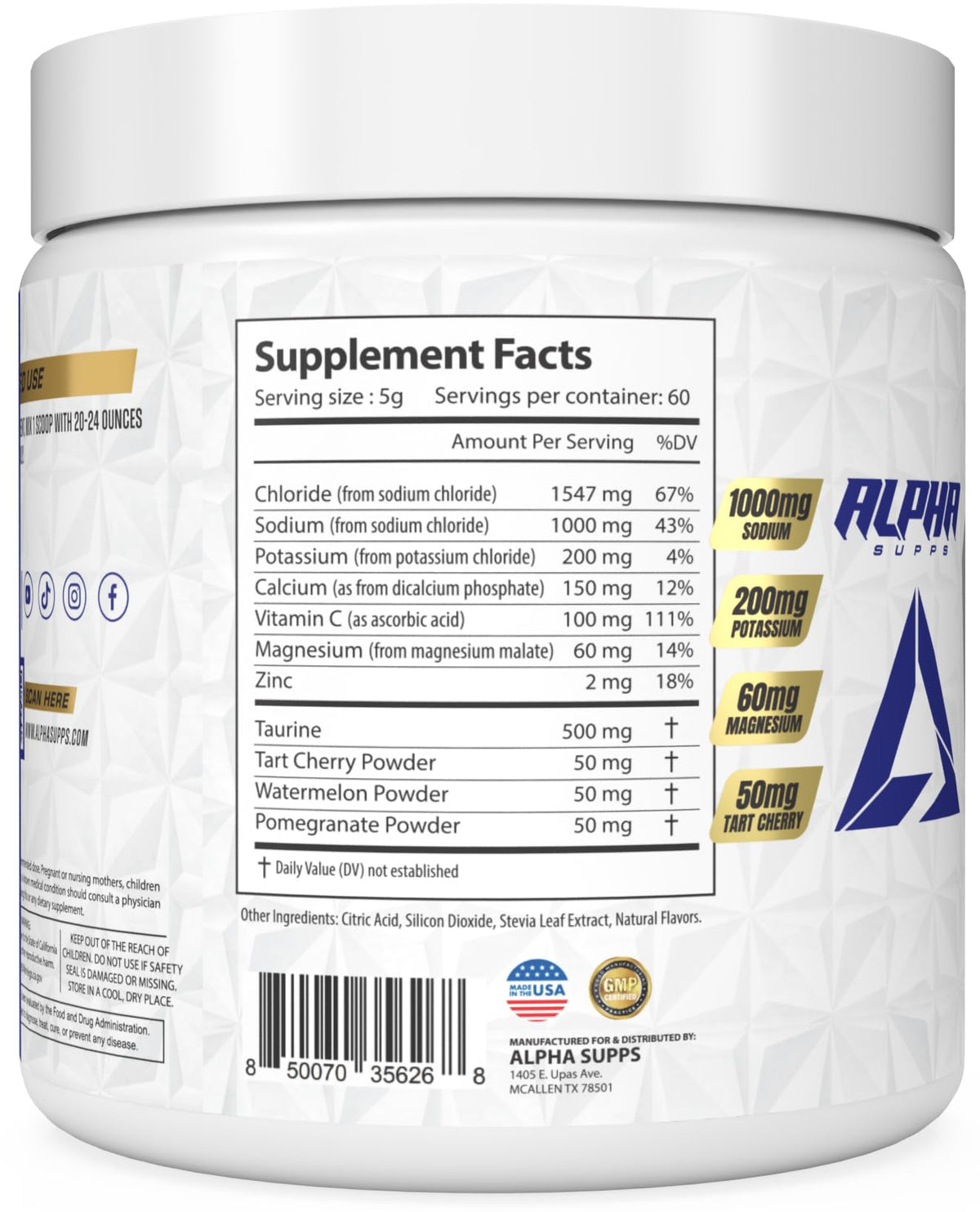 Alpha Lytes - Electrolyte Powder Daily Hydration Drink Mix - Sugar-Free, Zero Calorie Instant Formula with Trace Minerals and Antioxidants