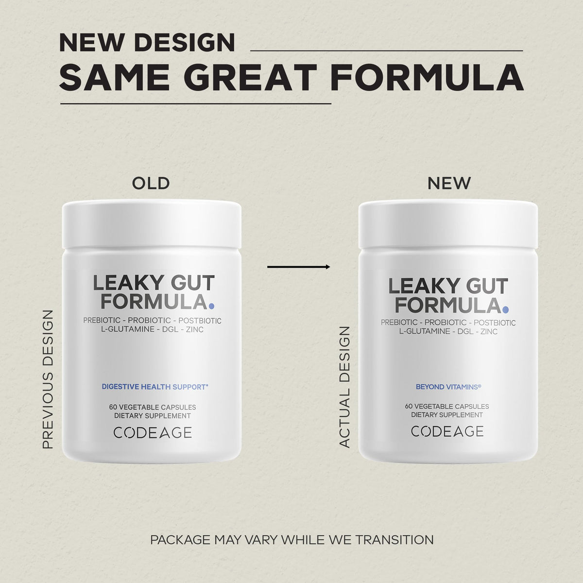 Codeage Leaky Gut Supplement, L-Glutamine, N-Acetylglucosamine, Probiotic, Butyric Acid, Polyphenols, Quercetin, DGL, Marshmallow Root, Berberine, BioPerine