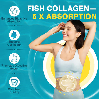 DRFOSTER Marine Collagen Peptides Powder, Multi Type I & III, 50 Servings | Wild-Caught Fish Collagen with MSM, Hyaluronic Acid, Vitamins C & E for Skin, Hair, Nails, Non-GMO