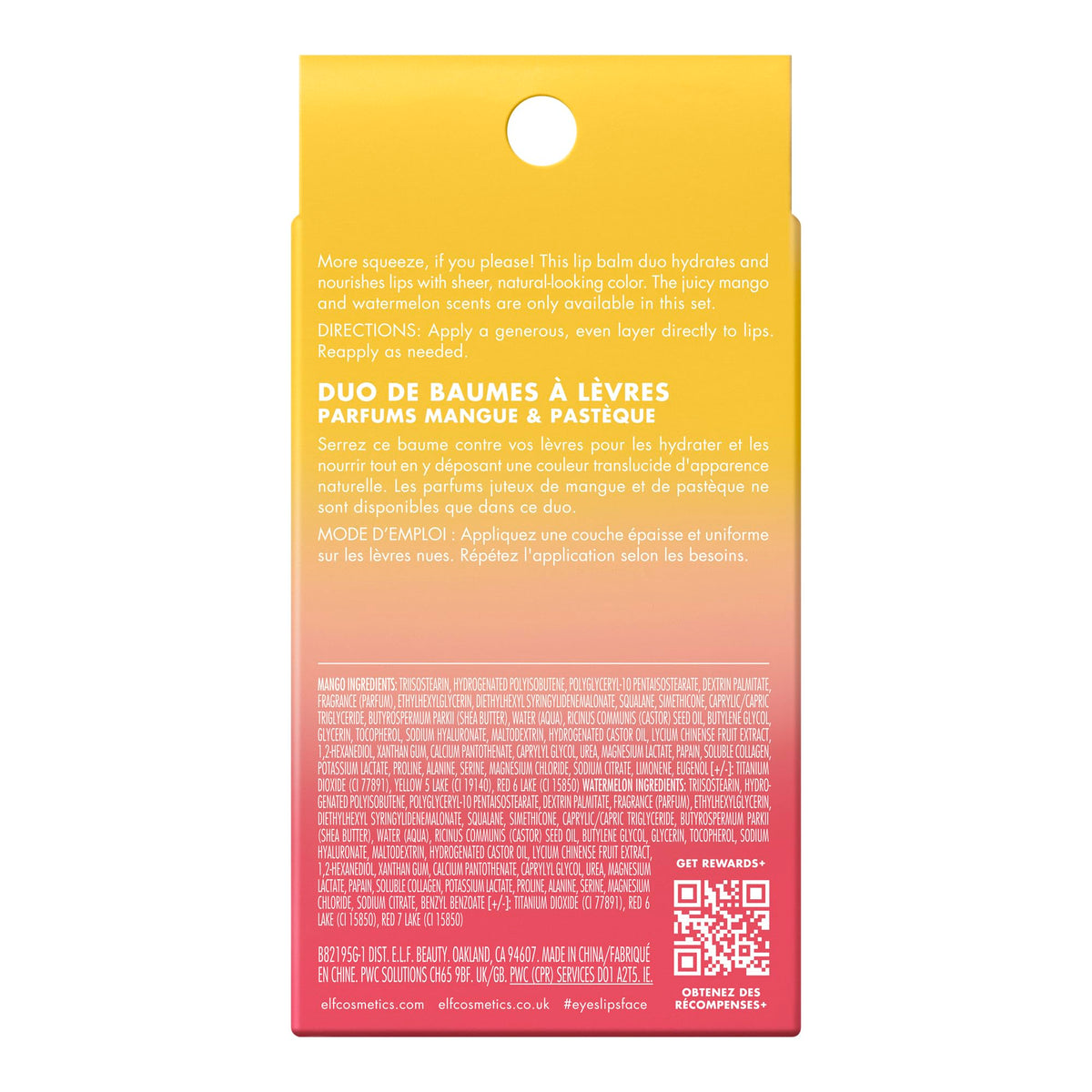 e.l.f. Squeeze Me More Lip Balm Duo, Moisturizing Balm For A Sheer Tint Of Color, Made With Hyaluronic Acid