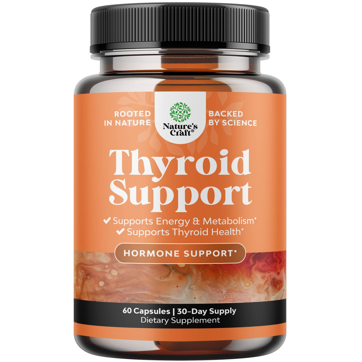 Herbal Thyroid Support Complex - Potent Kelp Iodine Supplement with L Tyrosine, Bladderwrack, Selenium & Pure Ashwagandha for Hormone Balance