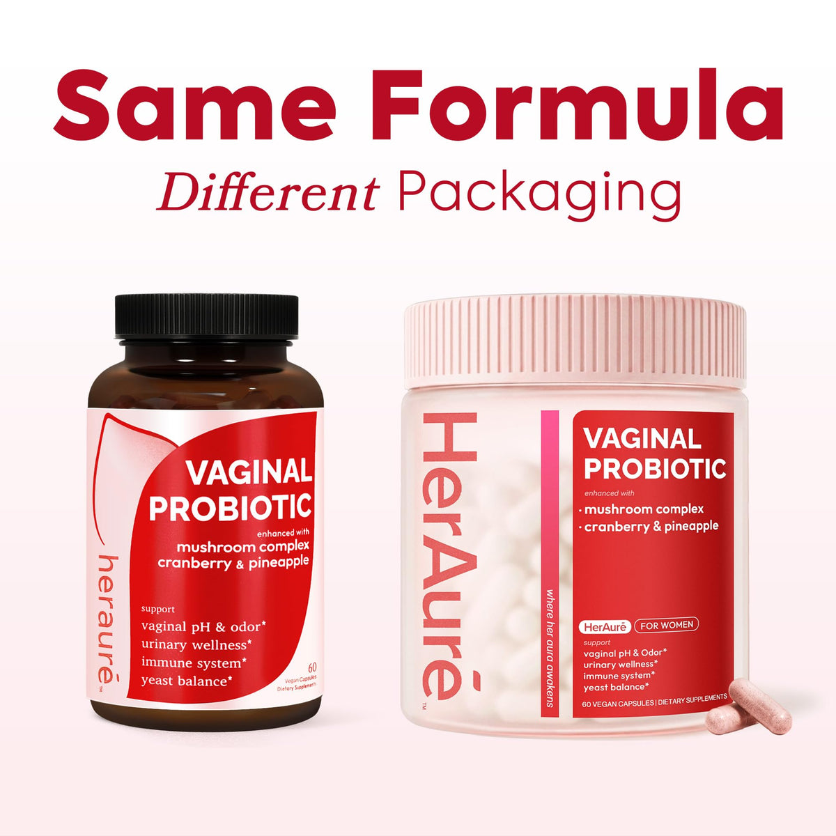 HerAure Vaginal Probiotics for Women - pH Balance, Healthy Vaginal Odor, Vaginal Flora, Yeast Balance, Women Probiotics and Prebiotics, Immune Support
