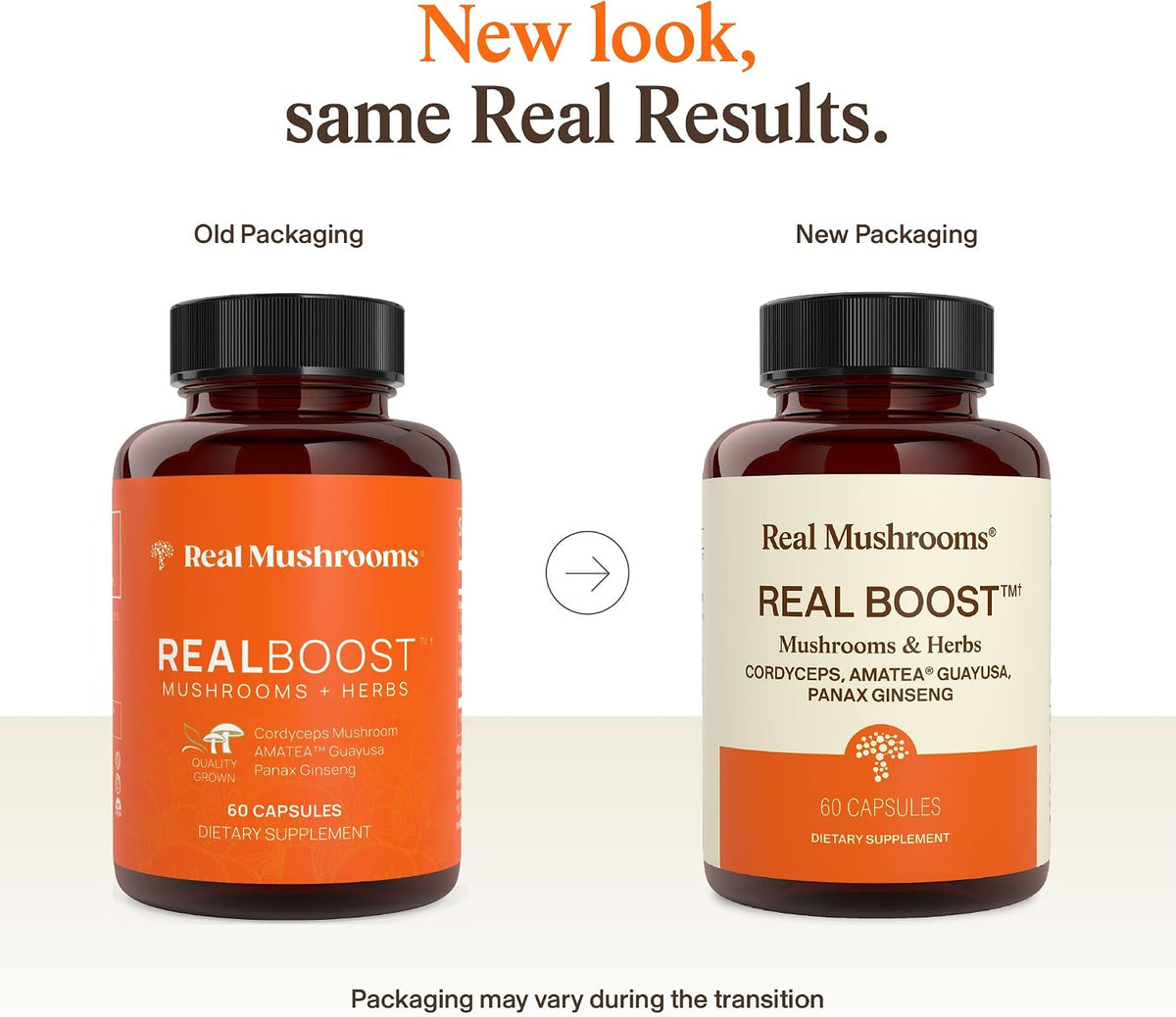 Real Mushrooms RealBoost Capsules – Cordyceps Mushroom, Panax Ginseng & Guayusa Extract – for Overall Wellness & Energy Support – Vegan, Non-GMO, No Fillers – 60 Count Mushroom Supplement Blend