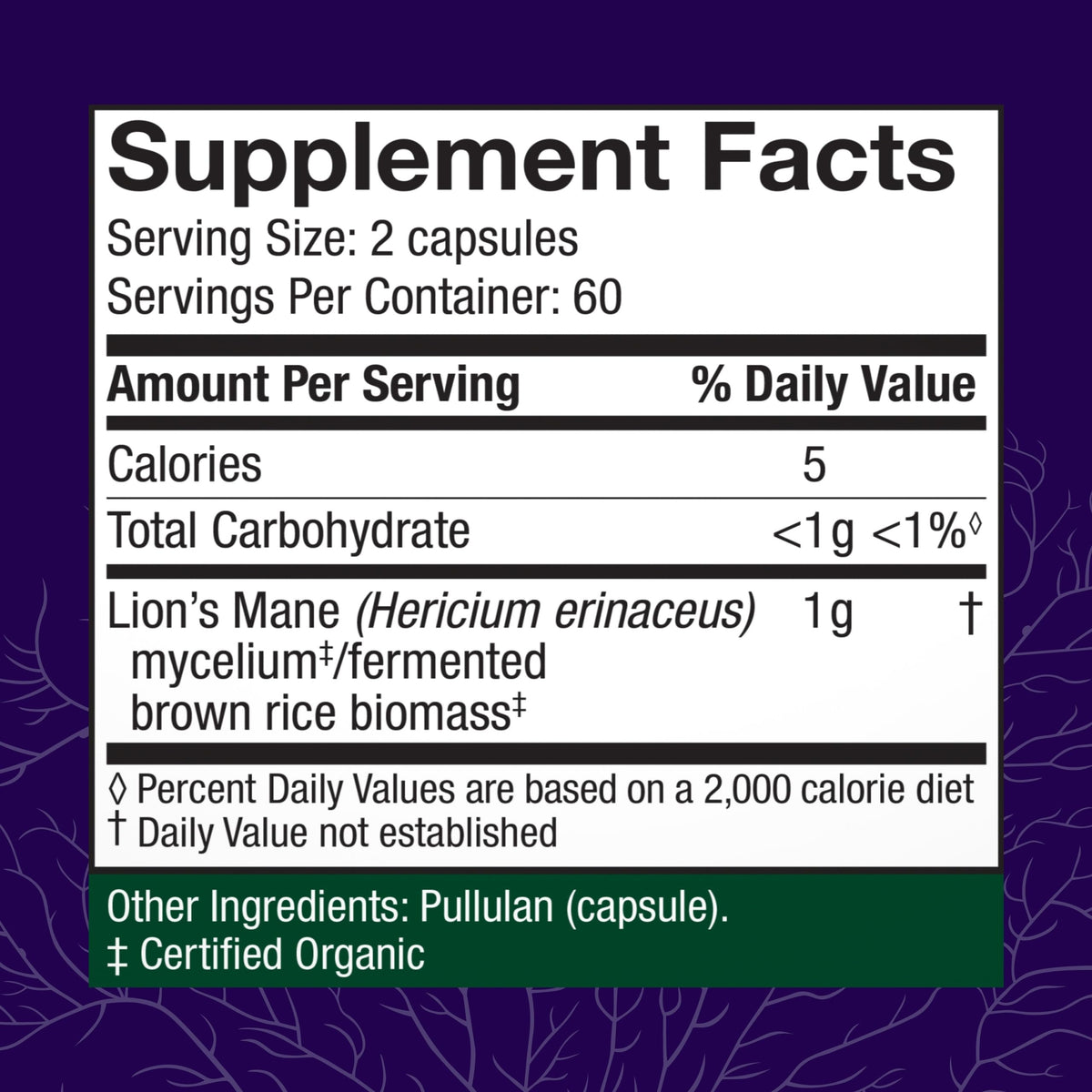 Host Defense Mushrooms Lion's Mane - Supplement Capsules for Brain Health Support - Mushroom Support for Focus & Memory Function