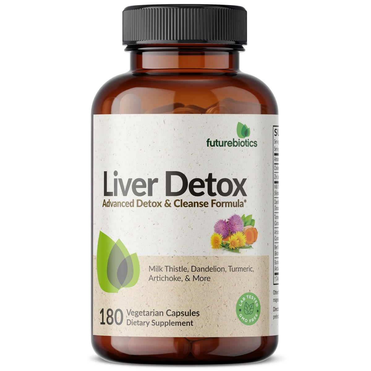 Futurebiotics Liver Detox Advanced Detox & Cleanse Formula Supports Healthy Liver Function with Milk Thistle, Dandelion Extract, Turmeric, Artichoke Leaf, & More, Non-GMO, 60 Vegetarian Capsules