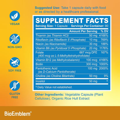 BioEmblem Magnesium Glycinate with Zinc and Vitamin B-Complex