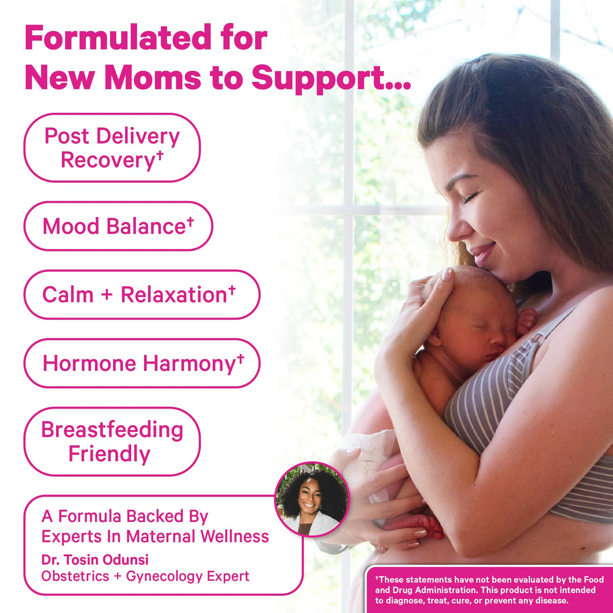 Pink Stork Postpartum Recovery® Herbal Tea, Organic Red Raspberry Leaf with Chamomile, Hormone Balance for Women After Labor & Delivery, Strawberry, Postpartum Essentials, Caffeine-Free, 15 Sachets