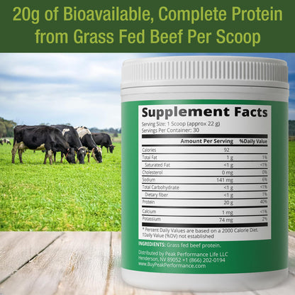 Grass Fed Beef Protein Powder - Lactose Free Great Tasting Beef Protein Isolate. Complete Animal Based Non Dairy Paleo Carnivore Supplement for Prime Muscle Building. No Whey. Unflavored Peak Performance buy supplements Au