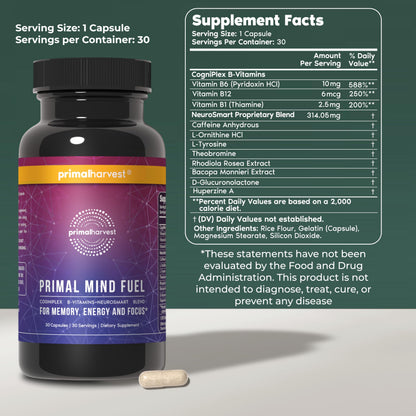 Primal Harvest Mind Fuel - Daily Supplement, Gluten & Dairy Free