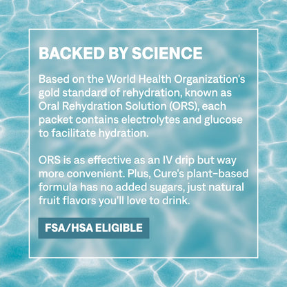 Cure Hydration | Plant-Based Electrolyte Drink Mix | No Added Sugar | FSA-HSA | Dehydration Relief Powder Made with Coconut Water | Non-GMO | Vegan | 28 Servings Jar - Strawberry Kiwi