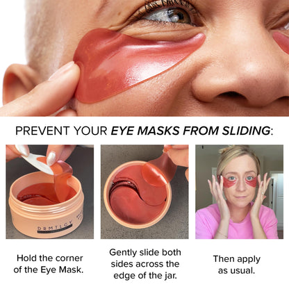 DRMTLGY Brightening Eye Masks – Biodegradable Hydrogel Under Eye Patches with Caffeine, Peptides, Hyaluronic Acid & Niacinamide