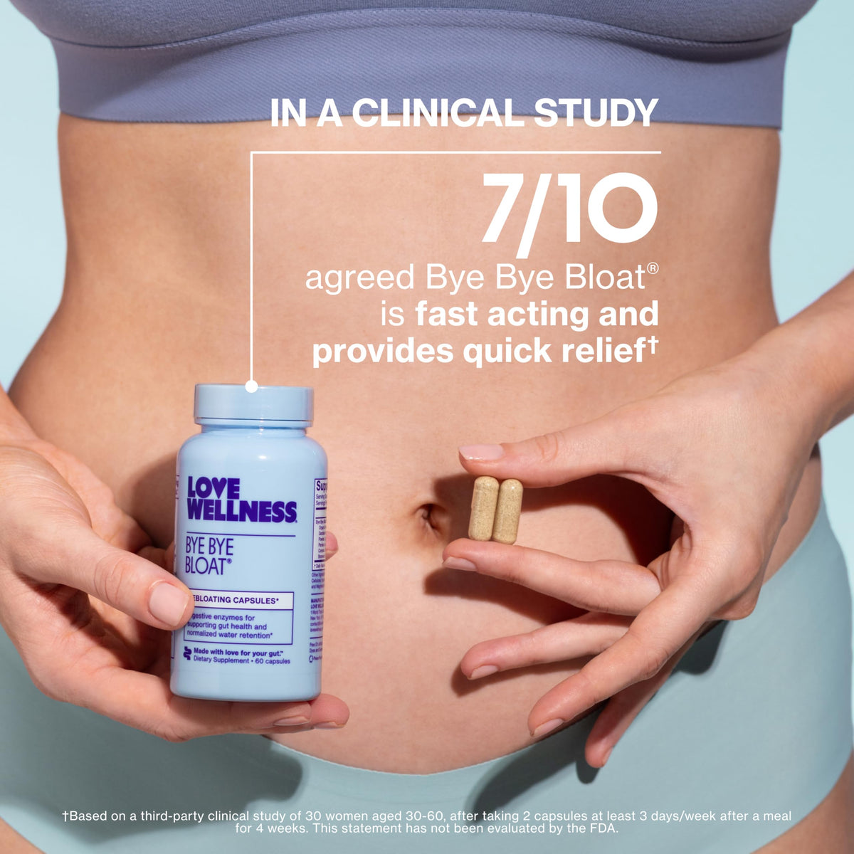 Love Wellness Bye Bye Bloat | Digestive Enzymes for Fast Acting Bloating Relief for Women | Helps Reduce Water Retention & Gas Relief | Supports Digestive Health
