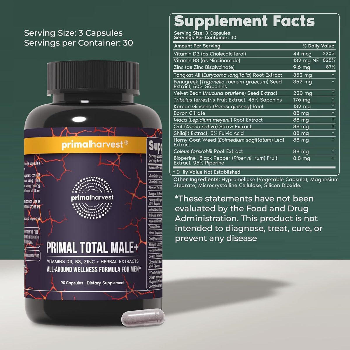 Primal Harvest Daily Two-Step Routine | Ashwagandha + Total Male | 2 Pack | 30 Day Supply