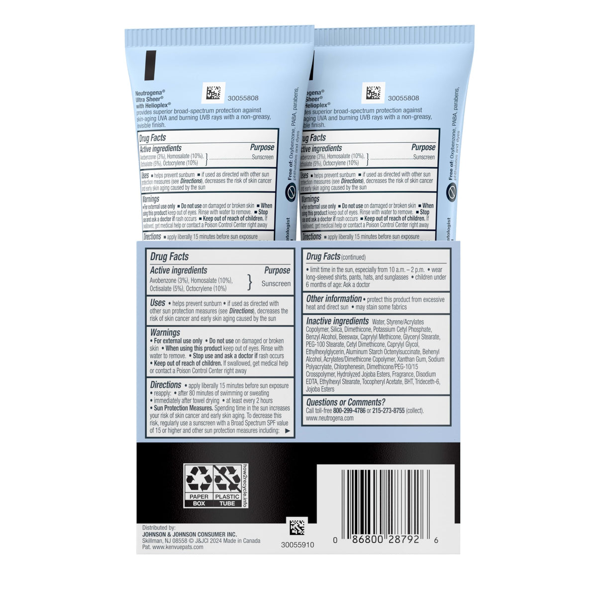 Neutrogena Ultra Sheer Dry-Touch Sunscreen For Face & Body, SPF 45 Broad Spectrum UVA/UVB Protection