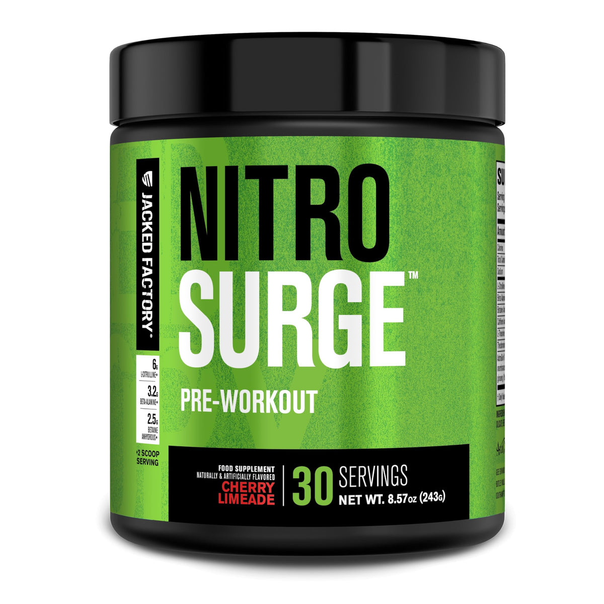 Jacked Factory NITROSURGE Pre Workout Supplement - Endless Energy, Instant Strength Gains, Clear Focus, Intense Pumps - NO Booster & Preworkout Powder with Beta Alanine - 30 Servings, Cherry Limeade Jacked Factory buy supplements Au