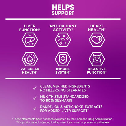 BioEmblem USDA Organic Liver Cleanse - 80% Silymarin Milk Thistle Extract for Liver Health and Liver Function with Dandelion & Artichoke Extracts - 100% Vegan, Non-GMO - Herbal Liver - 60 Capsules
