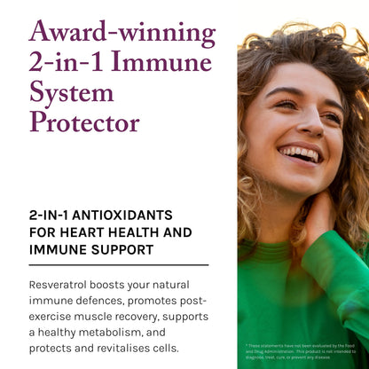 Reserveage Beauty, Resveratrol 500 mg with Pterostilbene, Antioxidant Supplement for Immune Support & Heart Health, Supports Healthy Aging