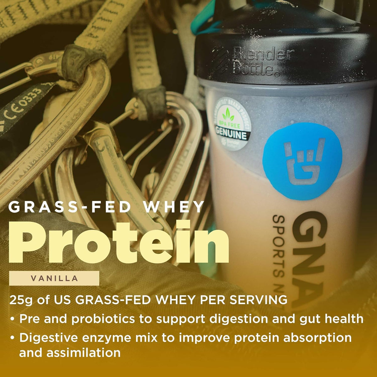 Gnarly Whey Grass-Fed Protein Supplement, Vanilla (32.0oz) and Gnarly Preworkout Strawberry Lemonade Caffeine Free (14.82oz)