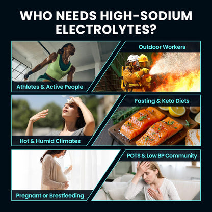 Venture Pal High Sodium Sugar Free Electrolytes Powder Packet, Zero Calories Hydration Packets with Vitamin, Sodium, Potassium & Magnesium, Electrolyte Drink Mix