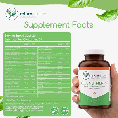 Cell Nutrients | Promotes Cell and Membrane Repair & Cell Metabolism | Helps Fight Tick-Borne Infections & More | Mitochondrial Supplements | Non-GMO, Vegan, 120 caps