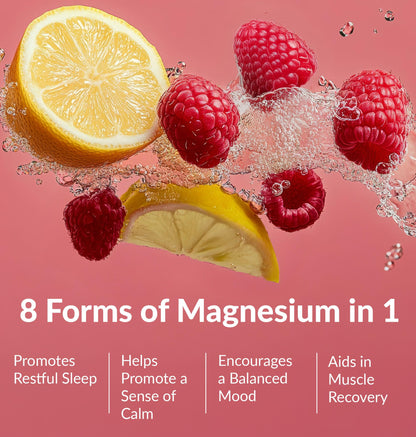 BIOptimizers Magnesium Breakthrough Drink - 8 Forms of Magnesium, Electrolytes, Sleep Health, Stress, Muscle Recovery, Heart Support | Glycinate, Citrate, Malate- Raspberry Lemon BIOptimizers buy supplements Au