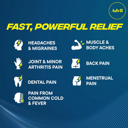 Advil Pain Reliever and Fever Reducer, Pain Relief Medicine with Ibuprofen 200mg for Headache, Backache, Menstrual Pain and Joint Pain Relief - 10 Coated Tablets AdvilBuy Supplements Australia