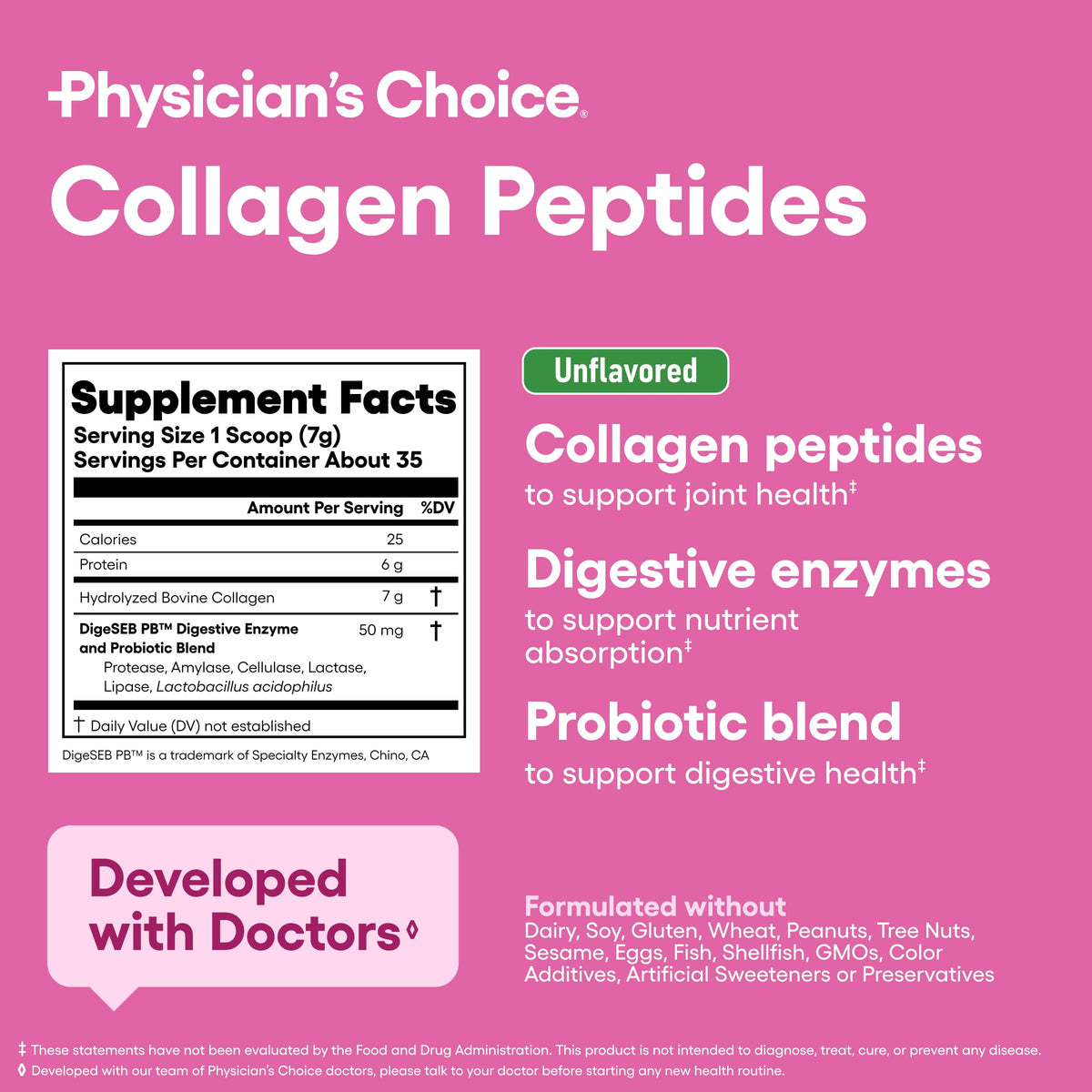 Physician's CHOICE Collagen Peptides - Hydrolyzed Protein Powder for Hair, Skin, Joints - Grass Fed, Non-GMO Physician's CHOICE buy supplements Au
