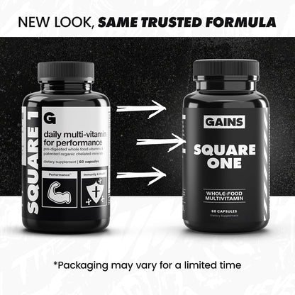 Gains in Bulk Square 1 Multivitamin & Mineral Supplement, 60 Capsules