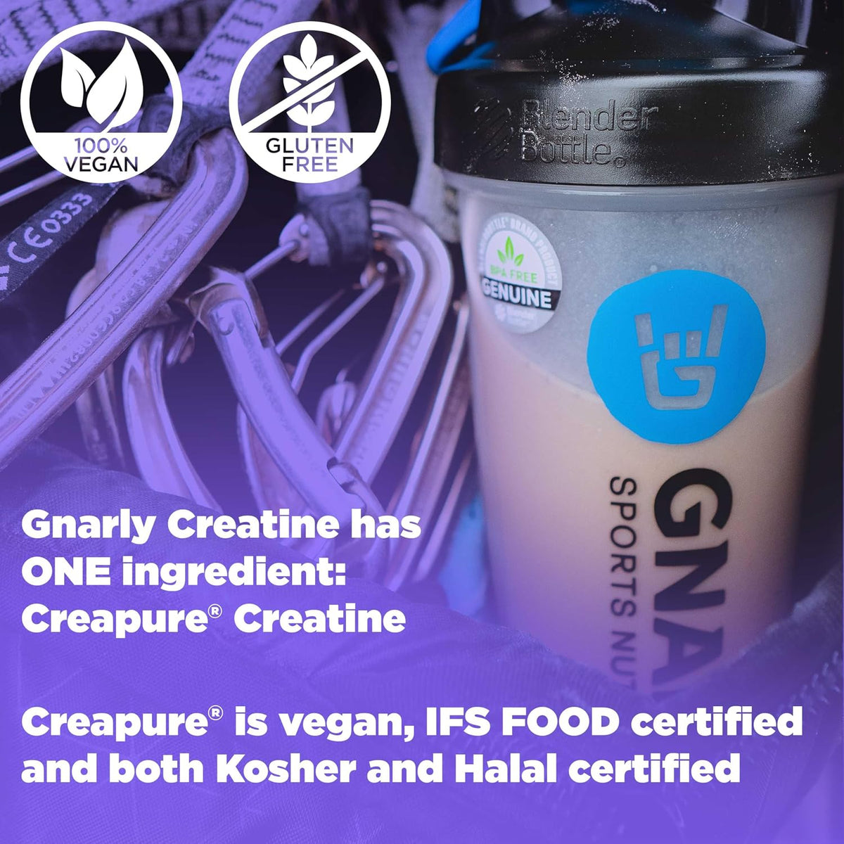 Gnarly Nutrition Golden Milk Vegan Protein Powder Creatine Powder, Unflavored (16.05oz)
