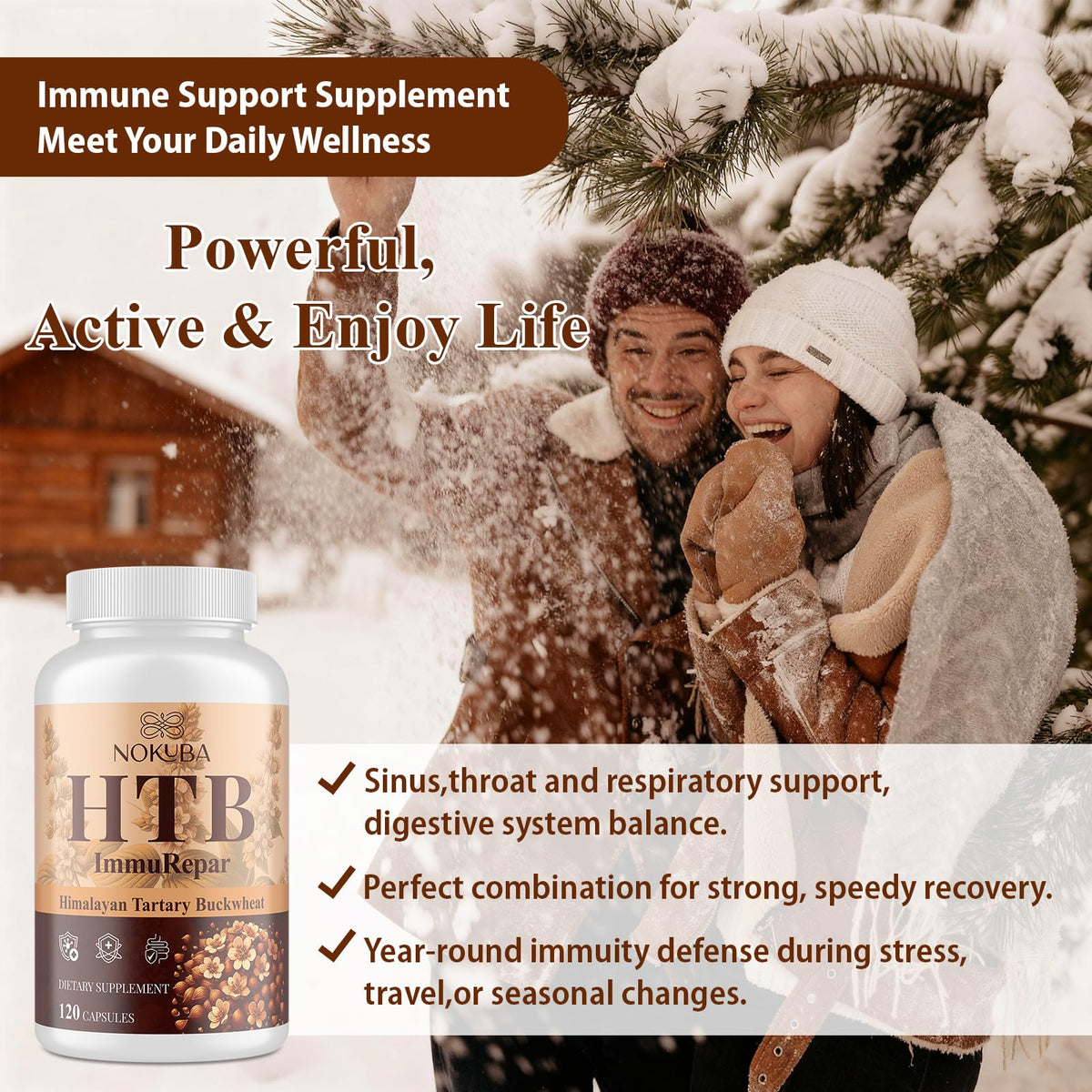 Nokuba Polyphenols Supplement for Immune Support | Himalayan Tartary Buckwheat Sourced | Polyphenol Superfood with Quercetin, Curcumin | Immune Booster, Antioxidant, Anti-inflammatory - 120 Capsules Nokuba buy supplements Au