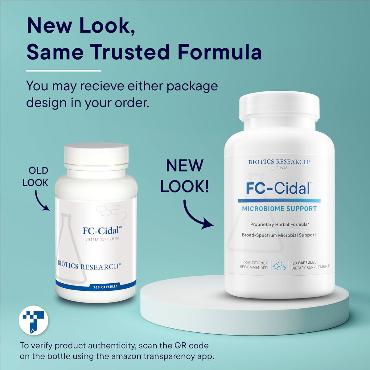 BIOTICS RESEARCH FC Cidal™ Herbal Blend Complete GI Gut Health for Women & Men- 500 mg/Serving - 7 Herbs Proprietary Blend Supplement Supports Healthy GI Function and Microbial Balance 120 Capsules