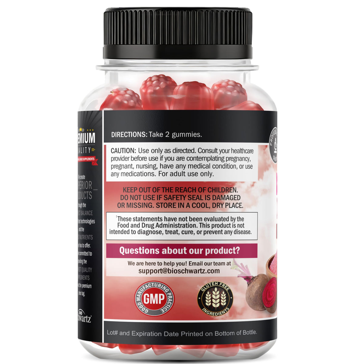Sugar Free Beet Root Gummies - Nitric Oxide Gummies Infused with Coconut Oil for Highest Absorption - Supports Energy & Whole Body Health