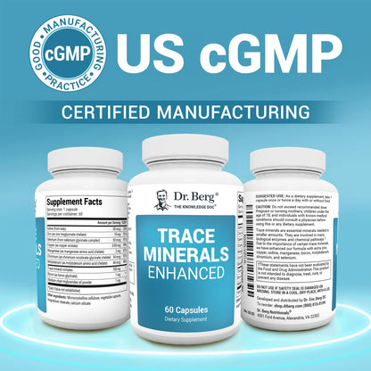 Dr. Berg Trace Minerals Enhanced Complex - Complete with 70+ Minerals Including 10 mg of Zinc - Dietary Supplement - 60 Capsules Dr. Berg NutritionalsBuy Supplements Australia