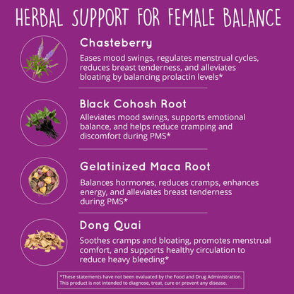 Hormone Balance for Women - PMS & PMDD Support Supplement, Vegan, 60 Ct