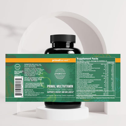 Primal Multivitamin + Primal Creatine Powder Bundle | 2-Pack | Support Daily Nutrition, Energy & Muscle Strength | 30 Servings Each