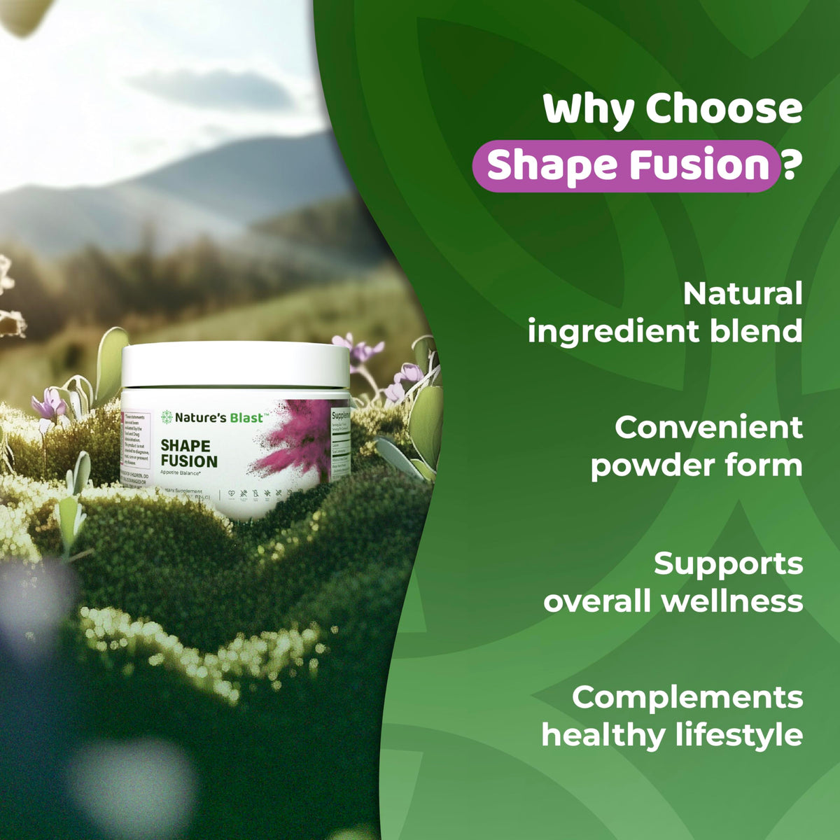 NATURES BLAST Shape Fusion® - GLP-1 Supplements with Ashwagandha, Hibiscus, Ceylon Cinnamon, Maqui Berry & African Mango Extract - Supports Healthy Habits, Energy & Body Balance - 30 Servings NATURES BLASTBuy Supplements Australia