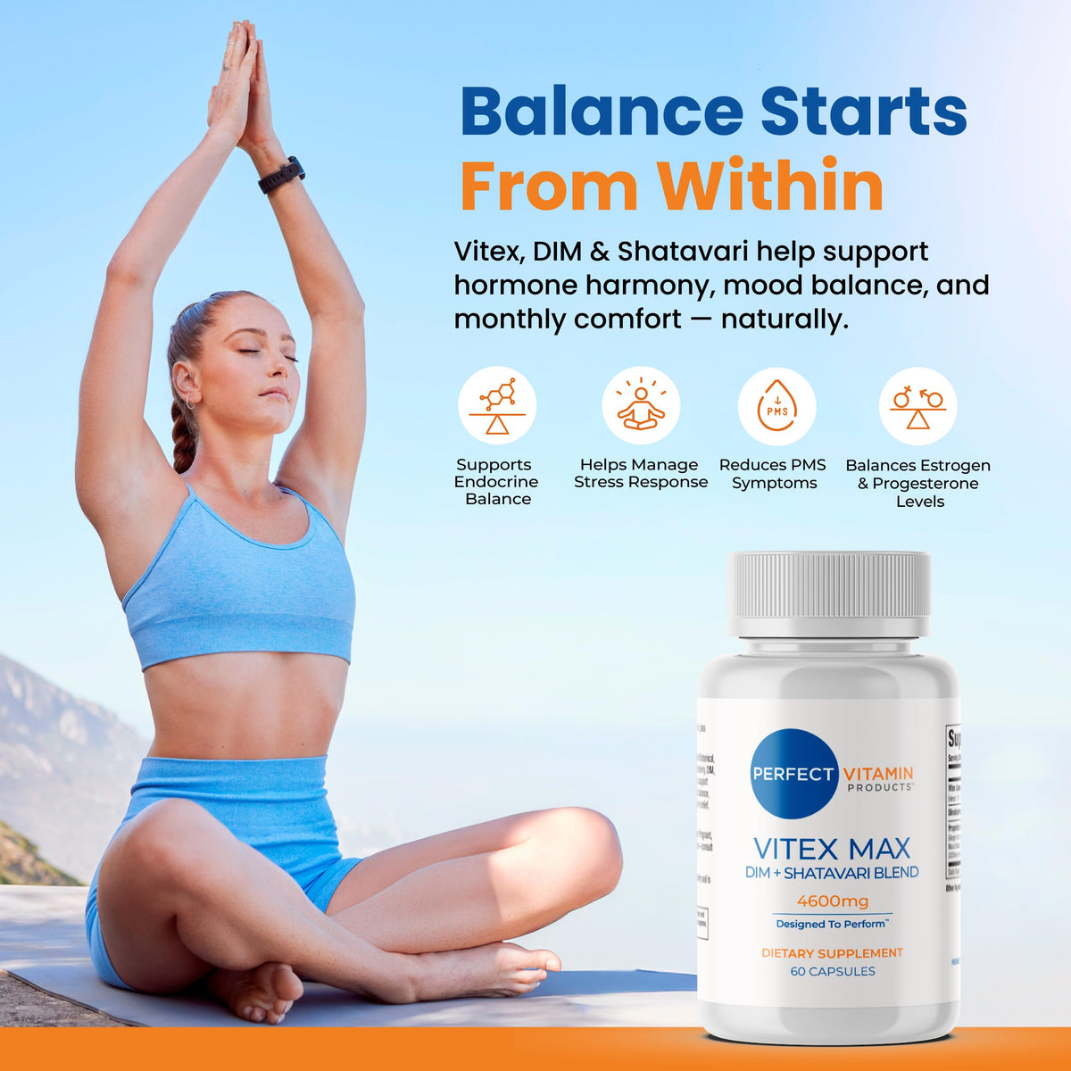Perfect Vitamin Products Vitex Max DIM + Shatavari – Hormone Balance & Menopause Support for Women – Vegan Blend with Adaptogens for Mood, Cycle & Stress Relief – 4600mg (2-Pack) Perfect Vitamin ProductsBuy Supplements Australia