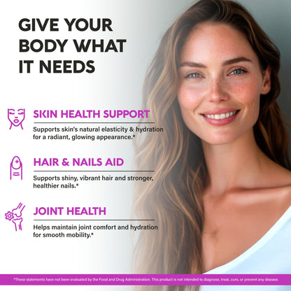 Multi Collagen Peptides - Hydrolyzed Types I, II, III, V & X - Collagen Supplement for Women 1300mg - w/ Hyaluronic Acid, Vitamins C & E - Skin, Hair, Nails & Joint Support - Lab Tested - 120 Capsules