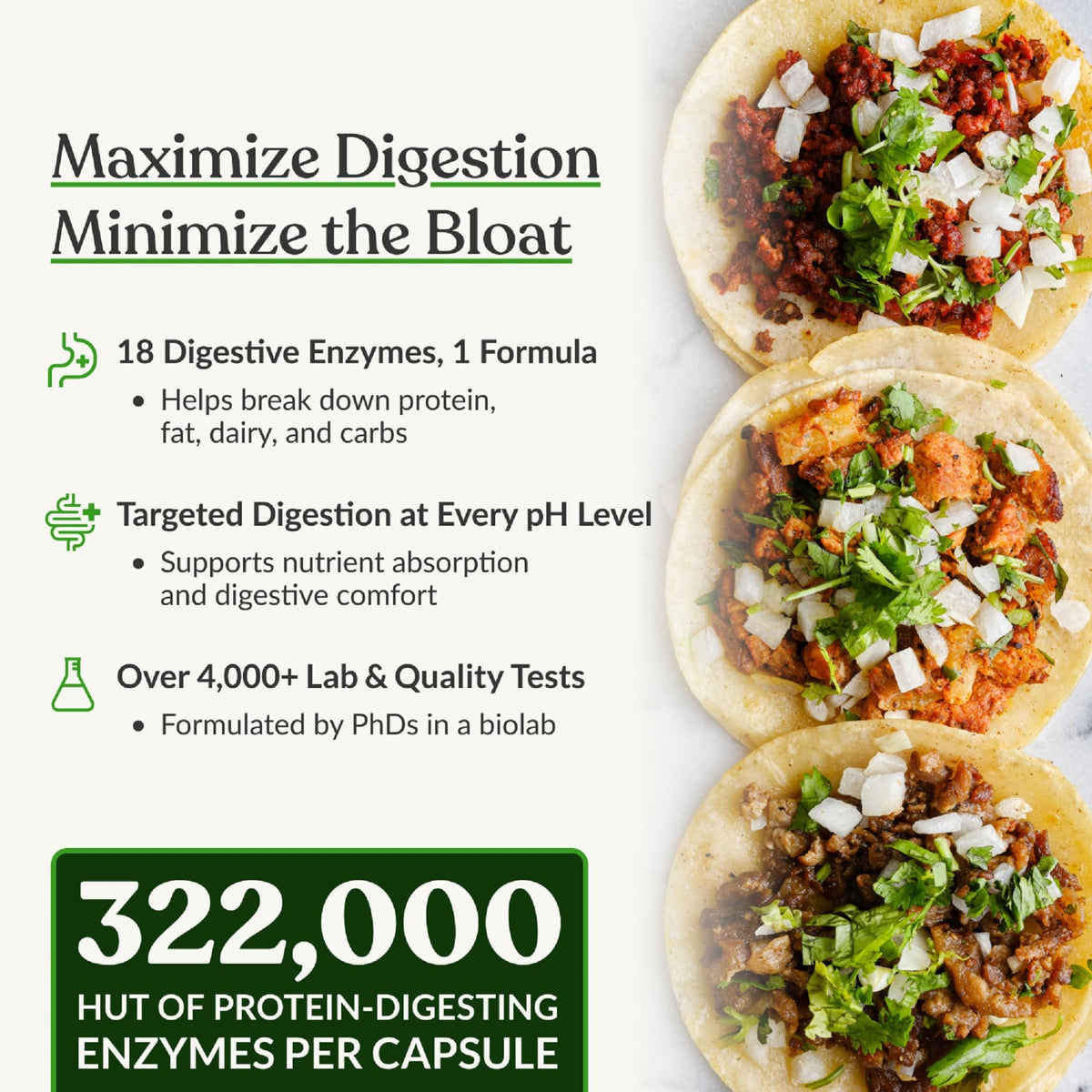 BIOptimizers MassZymes - Complete Digestive Enzymes Supplement for Gut Health - Bloating Relief for Men and Women - Lipase Amylase Bromelain Digestive Enzymes (30 Capsules)