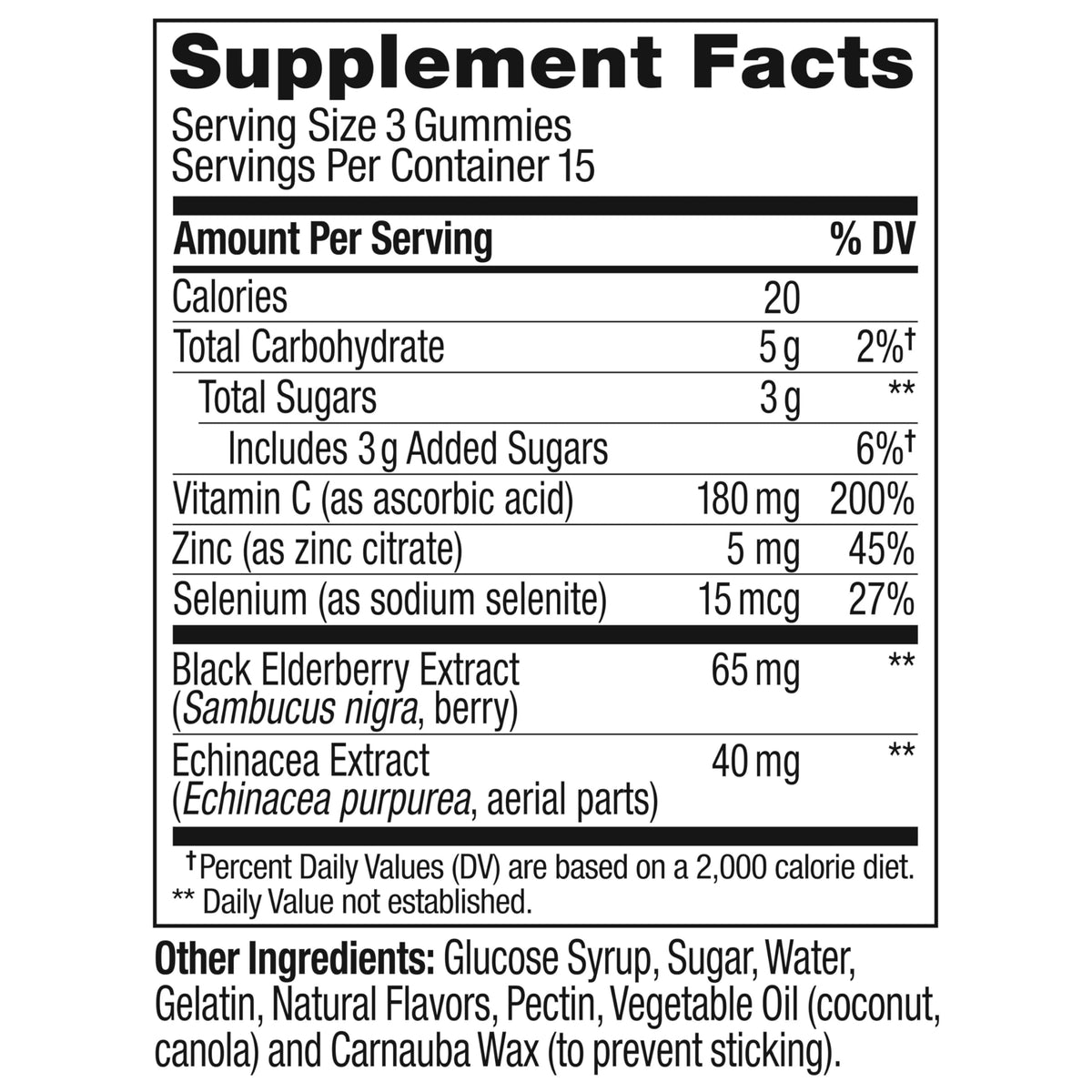 OLLY Immunity Gummy, Immune Support, Elderberry, Zinc, Vitamin C, Supplement, Berry Flavor, 15 Day Supply - 45 Count
