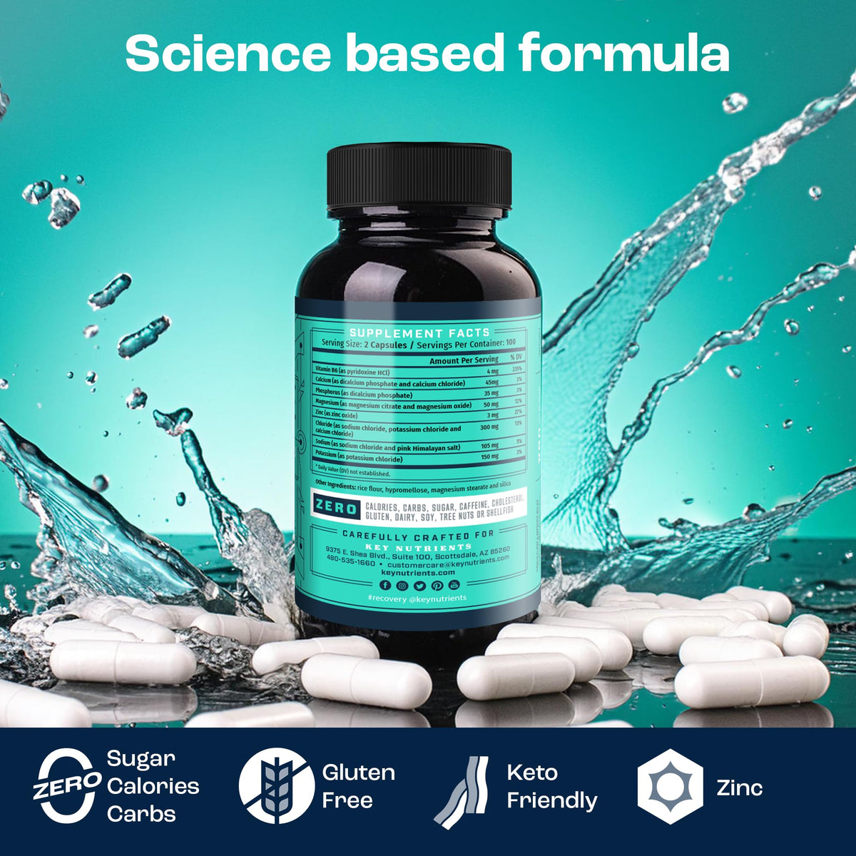 KEY NUTRIENTS Multivitamin Electrolyte Packets, No Sugar Variety Pack, 10Ct