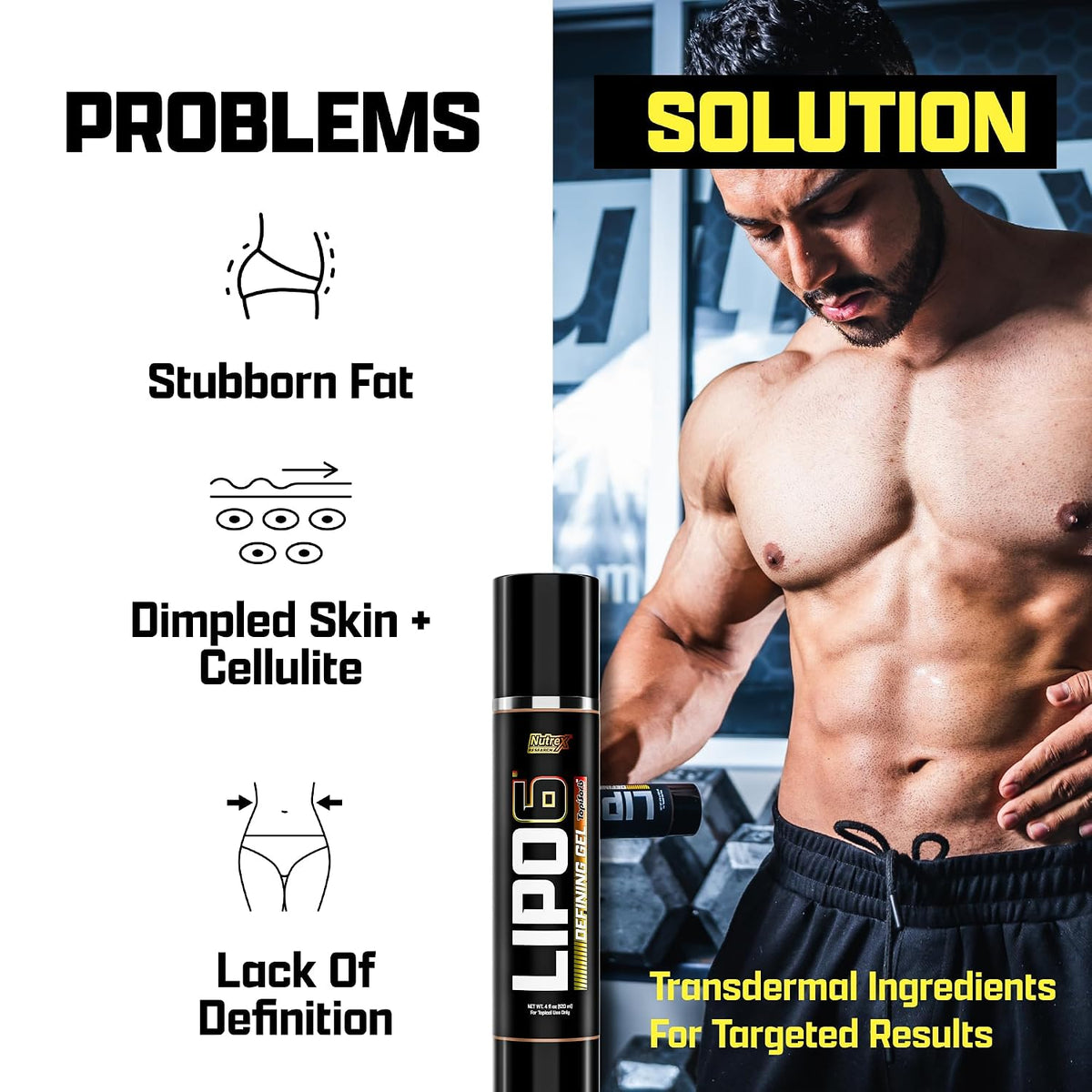 Nutrex Research Lipo-6 Defining Gel & L-Carnitine 3000 Passionfruit Guava | Stimulant-Free Workout Support | Fast-Absorbing Topical Gel + Liquid L-Carnitine