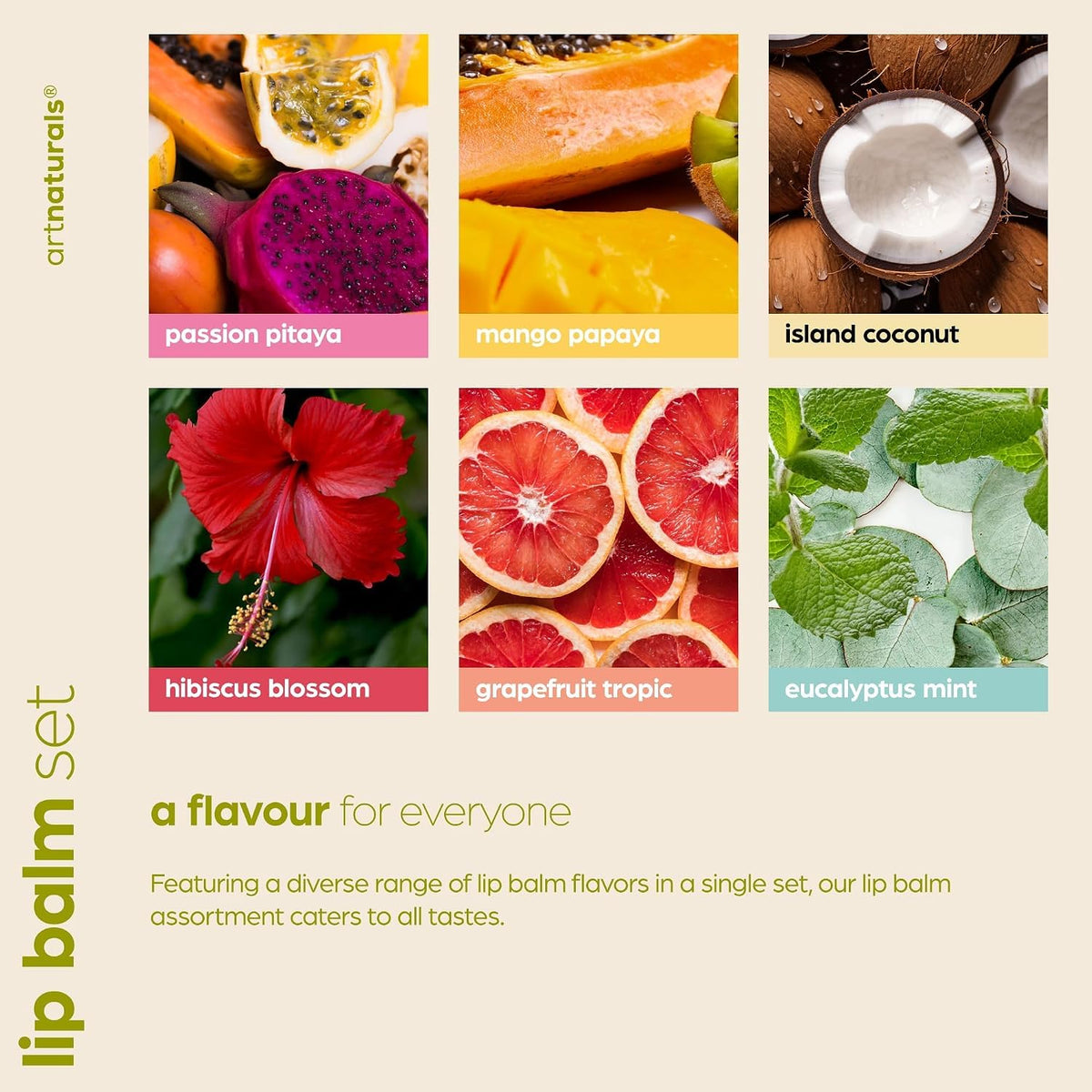 ArtNaturals Beeswax Lip Balm Set, 6 Pack