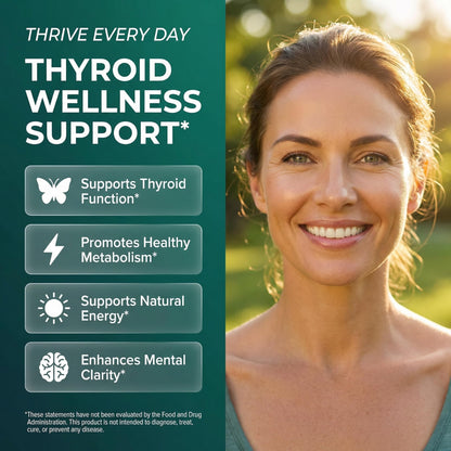 ThyroBloom Thyroid Support for Women Liquid Drops Iodine L-Tyrosine Selenium Copper Ashwagandha Zinc Kelp Bladderwrack Schisandra Guggul Turmeric Vitamin A D3 B12