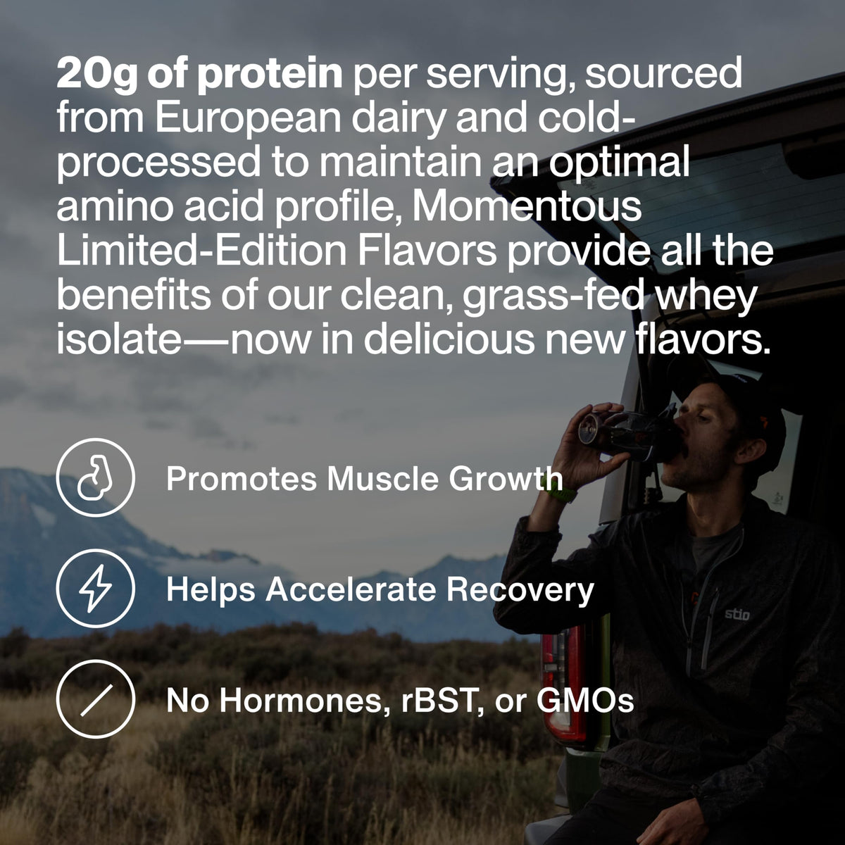 Momentous Essential Grass-Fed Whey Protein Powder - 20 g Whey Isolate Protein - NSF Certified for Sport - Gluten-Free - 25 Servings for Essential Everyday Use - Vanilla - Package May Vary