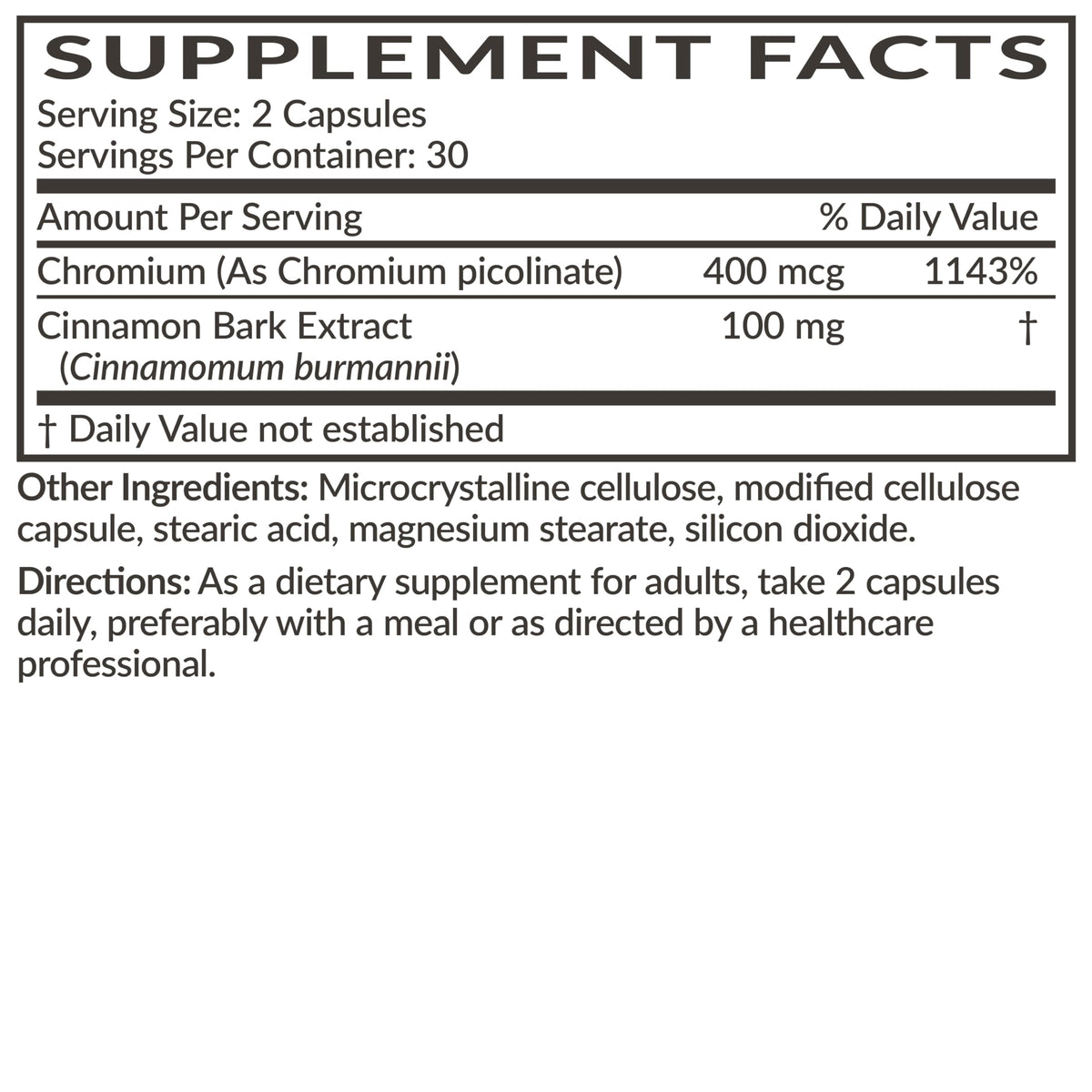Futurebiotics Cinnamon Plus Chromium Picolinate Supplement, High Potency Chromium, Non-GMO, 120 Vegetarian Capsules