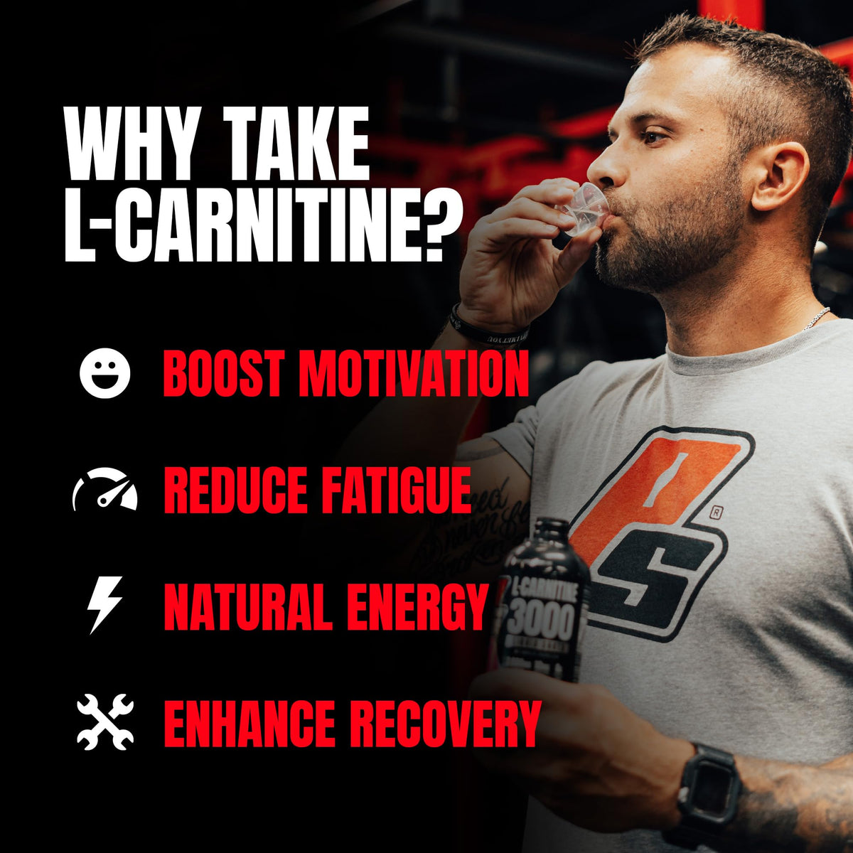 ProSupps L-Carnitine Liquid 3000, Stimulant-Free Liquid Shots for Men & Women - Clean Workout Drink for Energy, Performance & Muscle Recovery