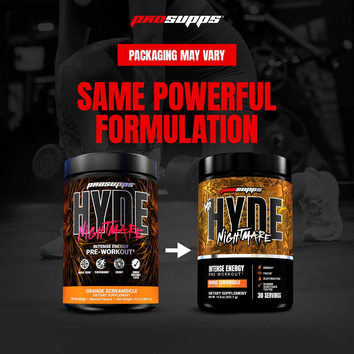 ProSupps Mr. Hyde Nightmare Pre Workout Powder with Caffeine & Beta Alanine - Preworkout for Intense Energy, Mental Focus & Performance - Gym & Fitness Supplements (Black N' Blueberry, 30 Servings)